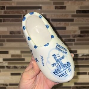 Delft Blue and White Porcelain Dutch Clog - Tulipsfrom Amsterdam